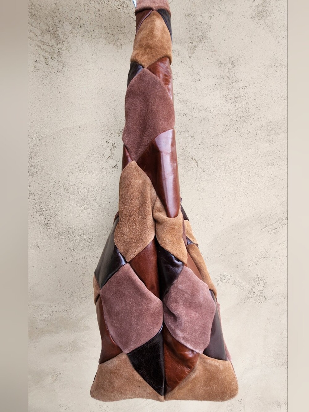 Lodis Patchwork Leather Hobo Bag in Multi Brown Tones - Picture 6 of 12